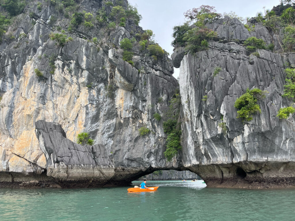 Kayaking in Halong Bay